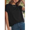 imageArachampCloz Womens Wool Blend Short Sleeve Oversized Sweater Business Casual Tops 2026Black