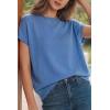 imageArachampCloz Womens Wool Blend Short Sleeve Oversized Sweater Business Casual Tops 2026Lake Blue