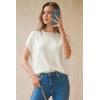 imageArachampCloz Womens Wool Blend Short Sleeve Oversized Sweater Business Casual Tops 2026Offwhite