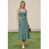 imageArachampCloz Womens Wool Blend Square Neck Tie Waist Pleated Summer Sweater Dress 2026Sage Green