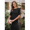 imageArachampCloz Womens Wool Blend Sweater 2 Piece Sets Business Casual Short Sleeve Top Midi Dress OutfitsBlack
