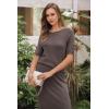 imageArachampCloz Womens Wool Blend Sweater 2 Piece Sets Business Casual Short Sleeve Top Midi Dress OutfitsCoffee