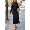 imageArachampCloz Womens Wool Blend Sweater 2 Piece Sets Business Lounge Long Sleeve Top Midi Dress OutfitsBlack