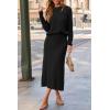 imageArachampCloz Womens Wool Blend Sweater 2 Piece Sets Business Lounge Long Sleeve Top Midi Dress OutfitsBlack