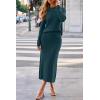imageArachampCloz Womens Wool Blend Sweater 2 Piece Sets Business Lounge Long Sleeve Top Midi Dress OutfitsBluish Green