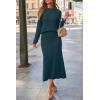 imageArachampCloz Womens Wool Blend Sweater 2 Piece Sets Business Lounge Long Sleeve Top Midi Dress OutfitsBluish Green