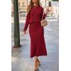 imageArachampCloz Womens Wool Blend Sweater 2 Piece Sets Business Lounge Long Sleeve Top Midi Dress OutfitsBurgundy