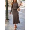 imageArachampCloz Womens Wool Blend Sweater 2 Piece Sets Business Lounge Long Sleeve Top Midi Dress OutfitsCoffee