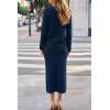 imageArachampCloz Womens Wool Blend Sweater 2 Piece Sets Business Lounge Long Sleeve Top Midi Dress OutfitsNavy