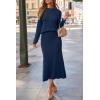 imageArachampCloz Womens Wool Blend Sweater 2 Piece Sets Business Lounge Long Sleeve Top Midi Dress OutfitsNavy