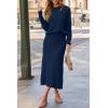 imageArachampCloz Womens Wool Blend Sweater 2 Piece Sets Business Lounge Long Sleeve Top Midi Dress OutfitsNavy