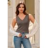 imageArachampCloz Womens Wool Blend Sweaters Non See Through Double VNeck AllSeason Tank 2026Coffee