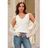 imageArachampCloz Womens Wool Blend Sweaters Non See Through Double VNeck AllSeason Tank 2026Offwhite