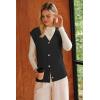 imageArachampCloz Womens Wool Blend V Neck Button Down Summer Business Casual Sweater Vests 2026Black