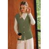 imageArachampCloz Womens Wool Blend V Neck Button Down Summer Business Casual Sweater Vests 2026Olive Green