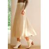imageArachampCloz Womens Wool Blend Wide Elastic Band ALine Pleated Flowy Long Skirts 2025Apricot