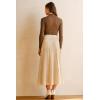 imageArachampCloz Womens Wool Blend Wide Elastic Band ALine Pleated Flowy Long Skirts 2025Apricot