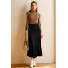 imageArachampCloz Womens Wool Blend Wide Elastic Band ALine Pleated Flowy Long Skirts 2025Black