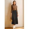 imageArachampCloz Womens Wool Blend Wide Elastic Band ALine Pleated Flowy Long Skirts 2025Brown
