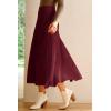 imageArachampCloz Womens Wool Blend Wide Elastic Band ALine Pleated Flowy Long Skirts 2025Burgundy