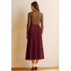 imageArachampCloz Womens Wool Blend Wide Elastic Band ALine Pleated Flowy Long Skirts 2025Burgundy