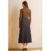 imageArachampCloz Womens Wool Blend Wide Elastic Band ALine Pleated Flowy Long Skirts 2025Coffee