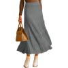 imageArachampCloz Womens Wool Blend Wide Elastic Band ALine Pleated Flowy Long Skirts 2025Grey