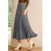 imageArachampCloz Womens Wool Blend Wide Elastic Band ALine Pleated Flowy Long Skirts 2025Grey