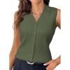 imageArachampCloz Womens 100 Cotton Button Down Summer Business Casual Slim Fitted Tank Tops 2026Army Green