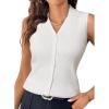 imageArachampCloz Womens 100 Cotton Button Down Summer Business Casual Slim Fitted Tank Tops 2026Beige