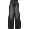 imageArachampCloz Womens Cotton Contrast Waistband Wide Leg Stretchy Denim Jeans 2026Black