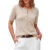 imageArachampCloz Womens Lightweight Short Sleeve Business Casual Cropped Cardigan TopsAapricot