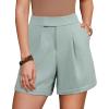 imageArachampCloz Womens Linen Blend High Waist Business Casual Wide Leg Shorts 2026Gray Green