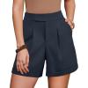 imageArachampCloz Womens Linen Blend High Waist Business Casual Wide Leg Shorts 2026Navy