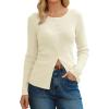 imageArachampCloz Womens Wool Blend Button Up Business Casual Cardigan Tops Outfits 2026White