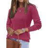imageArachampCloz Womens Wool Blend Classic Crew Neck Casual Fall SweatersRaspberry Pink