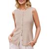 imageArachampCloz Womens Wool Blend Non See Through Button Down Business Casual Tank Tops 2026Apricot