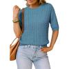 imageArachampCloz Womens Wool Blend Old Money Cable Knit Elbow Sleeve Sweaters 2025Cerulean Bluecable