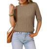 imageArachampCloz Womens Wool Blend Old Money Cable Knit Elbow Sleeve Sweaters 2025Light Browncable