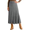 imageArachampCloz Womens Wool Blend Wide Elastic Band ALine Pleated Flowy Long Skirts 2025Grey