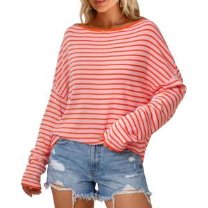 imageArachampCloz Womens Linen Blend Beach Vacation Cover Up Summer Casual Oversized Off Shoulder Tops 2026Coral Pink
