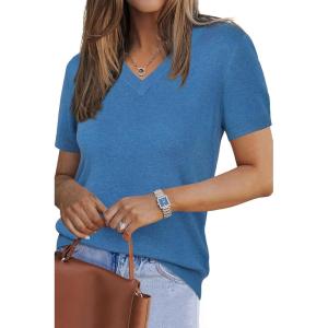 imageArachampCloz Womens Wool Blend Spring Summer Lightweight Business Casual Sweater Tops 2026Heather Blue