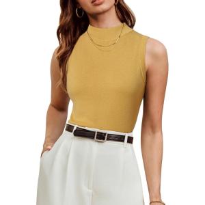 imageArachampCloz Womens Wool Blend Sweater Soft Turtleneck AllSeason Casual Tank 2026Light Turmeric