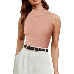 imageArachampCloz Womens Wool Blend Sweater Soft Turtleneck AllSeason Casual Tank 2026Pale Pink