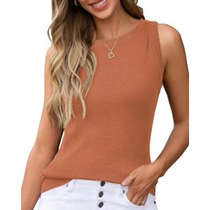 imageArachampCloz Womens Wool Blend Sweaters Non See Through AllSeason Business Casual Tank 2026Dark Orange