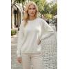 imageArachampCloz Womens 100 Cotton Sweaters Spring Summer Casual Relaxed Fit Cozy Sweatshirt Tops 2026Beige