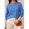 imageArachampCloz Womens 100 Cotton Sweaters Spring Summer Casual Relaxed Fit Cozy Sweatshirt Tops 2026Blue