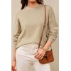 imageArachampCloz Womens 100 Cotton Sweaters Spring Summer Casual Relaxed Fit Cozy Sweatshirt Tops 2026Khaki