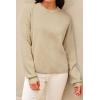 imageArachampCloz Womens 100 Cotton Sweaters Spring Summer Casual Relaxed Fit Cozy Sweatshirt Tops 2026Khaki