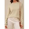 imageArachampCloz Womens 100 Cotton Sweaters Spring Summer Casual Relaxed Fit Cozy Sweatshirt Tops 2026Khaki